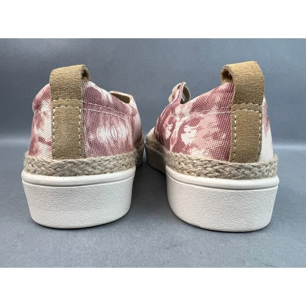 Spenco Malibu Womens 7D Pink Tan Tie Dye Espadrille Slip-On Sneakers Orthopedic